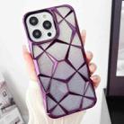 For iPhone 14 Gradient Glitter Water Cube Electroplating TPU Phone Case(Purple) - 1