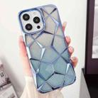 For iPhone 14 Pro Gradient Glitter Water Cube Electroplating TPU Phone Case(Blue) - 1