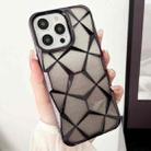 For iPhone 14 Pro Gradient Glitter Water Cube Electroplating TPU Phone Case(Black) - 1