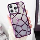 For iPhone 12 Pro Gradient Glitter Water Cube Electroplating TPU Phone Case(Purple) - 1