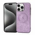 For iPhone 15 Pro Side PU Hybrid TPU Magsafe Phone Case(Light Purple) - 1