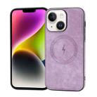 For iPhone 14 Plus Side PU Hybrid TPU Magsafe Phone Case(Light Purple) - 1