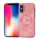 For iPhone XS /X Side PU Hybrid TPU Magsafe Phone Case(Pink) - 1