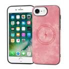 For iPhone SE 2022 / 2020 / 8 / 7 Side PU Hybrid TPU Magsafe Phone Case(Pink) - 1