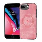 For iPhone 8 Plus / 7 Plus Side PU Hybrid TPU Magsafe Phone Case(Pink) - 1
