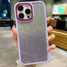 For iPhone 15 Gradient Glitter Electroplating Acrylic Phone Case(Light Purple) - 1