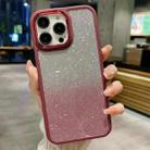 For iPhone 14 Plus Gradient Glitter Electroplating Acrylic Phone Case(Wine Red) - 1