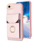 For iPhone SE 2022 / 2020 / 8 / 7 BF29 Organ Card Bag Ring Holder Phone Case(Pink) - 1