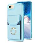 For iPhone SE 2022 / 2020 / 8 / 7 BF29 Organ Card Bag Ring Holder Phone Case(Blue) - 1