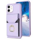 For iPhone 11 BF29 Organ Card Bag Ring Holder Phone Case(Purple) - 1