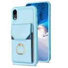 For iPhone XR BF29 Organ Card Bag Ring Holder Phone Case(Blue) - 1