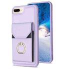For iPhone 8 Plus / 7 Plus BF29 Organ Card Bag Ring Holder Phone Case(Purple) - 1