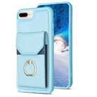 For iPhone 8 Plus / 7 Plus BF29 Organ Card Bag Ring Holder Phone Case(Blue) - 1