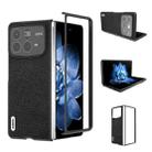 For Xiaomi Mix Fold 4 ABEEL Black Edge Genuine Leather Mino Phone Case(Black) - 1