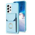 For Samsung Galaxy A13 4G/5G BF29 Organ Card Bag Ring Holder Phone Case(Blue) - 1