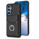 For Samsung Galaxy A14 4G/5G BF29 Organ Card Bag Ring Holder Phone Case(Black) - 1