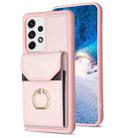 For Samsung Galaxy A53 5G BF29 Organ Card Bag Ring Holder Phone Case(Pink) - 1