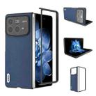 For Xiaomi Mix Fold 4 ABEEL Genuine Leather Silky Soft Black Edge Phone Case(Blue) - 1