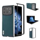 For Xiaomi Mix Fold 4 ABEEL Genuine Leather Silky Soft Black Edge Phone Case(Green) - 1