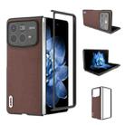 For Xiaomi Mix Fold 4 ABEEL Genuine Leather Silky Soft Black Edge Phone Case(Coffee) - 1