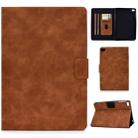 For iPad mini 5 / 4 / 3 / 2 / 1 Cowhide Texture Horizontal Flip Leather Case with Holder & Card Slots & Sleep / Wake-up Function(Brown) - 1