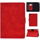 For iPad mini 5 / 4 / 3 / 2 / 1 Cowhide Texture Horizontal Flip Leather Case with Holder & Card Slots & Sleep / Wake-up Function(Red) - 1