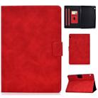 For Huawei MediaPad T5 Cowhide Texture Horizontal Flip Leather Case with Holder & Card Slots (Red) - 1