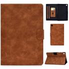 For Lenovo M10 Plus TB-X606F Cowhide Texture Horizontal Flip Leather Case with Holder & Card Slots & Sleep / Wake-up Function(Brown) - 1