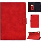 For Lenovo M10 Plus TB-X606F Cowhide Texture Horizontal Flip Leather Case with Holder & Card Slots & Sleep / Wake-up Function(Red) - 1