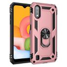 For Galaxy A01 US Version Shockproof TPU + PC Protective Case with 360 Degree Rotating Holder(Rose Gold) - 1