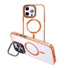 For iPhone 15 Pro Max MagSafe Magnetic Invisible Holder Transparent Phone Case(Orange) - 1