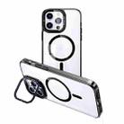 For iPhone 15 Pro MagSafe Magnetic Invisible Holder Transparent Phone Case(Black) - 1