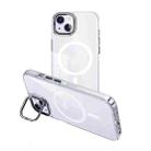 For iPhone 15 Plus MagSafe Magnetic Invisible Holder Transparent Phone Case(Silver) - 1