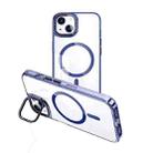 For iPhone 15 MagSafe Magnetic Invisible Holder Transparent Phone Case(Blue) - 1