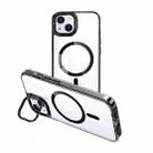 For iPhone 14 Plus MagSafe Magnetic Invisible Holder Transparent Phone Case(Black) - 1