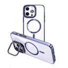 For iPhone 13 Pro Max MagSafe Magnetic Invisible Holder Transparent Phone Case(Blue) - 1
