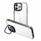 For iPhone 15 Pro Max Invisible Camera Holder Transparent Phone Case(Black) - 1
