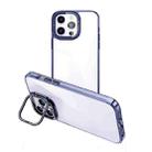 For iPhone 15 Pro Max Invisible Camera Holder Transparent Phone Case(Blue) - 1