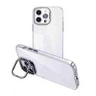 For iPhone 15 Pro Invisible Camera Holder Transparent Phone Case(Silver) - 1