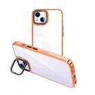 For iPhone 15 Plus Invisible Camera Holder Transparent Phone Case(Orange) - 1