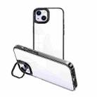 For iPhone 15 Plus Invisible Camera Holder Transparent Phone Case(Black) - 1