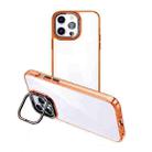 For iPhone 14 Pro Invisible Camera Holder Transparent Phone Case(Orange) - 1