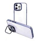 For iPhone 14 Pro Max Invisible Camera Holder Transparent Phone Case(Blue) - 1