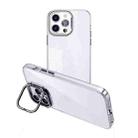 For iPhone 14 Pro Max Invisible Camera Holder Transparent Phone Case(Silver) - 1