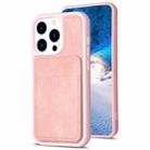 For iPhone 15 Pro BF28 Frosted Card Bag Phone Case with Holder(Pink) - 1