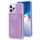 For iPhone 14 Pro Max BF28 Frosted Card Bag Phone Case with Holder(Purple) - 1