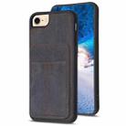 For iPhone SE 2022 / 2020 / 8 / 7 / 6 BF28 Frosted Card Bag Phone Case with Holder(Black) - 1
