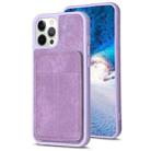 For iPhone 12 Pro Max BF28 Frosted Card Bag Phone Case with Holder(Purple) - 1
