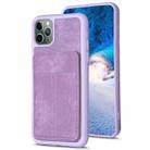 For iPhone 11 Pro Max BF28 Frosted Card Bag Phone Case with Holder(Purple) - 1