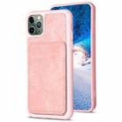 For iPhone 11 Pro Max BF28 Frosted Card Bag Phone Case with Holder(Pink) - 1
